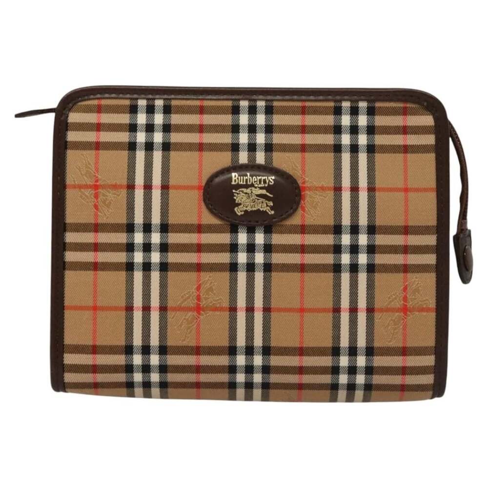 Burberry Nova Check Canvas Accessory Pouch Beige